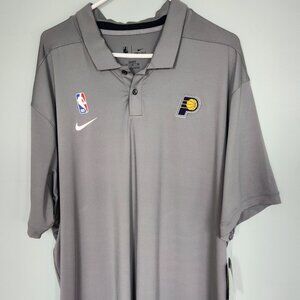 NIKE DRY DRI-FIT INDIANA PACERS COACHES GOLF POLO SHIRT GRAY XXL TALL